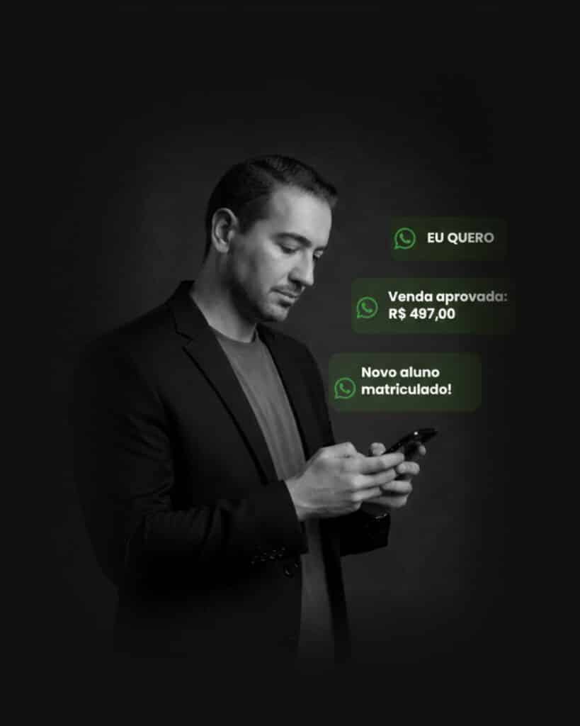 Robison Moreira recebendo notificações de venda no seu celular por ter uma landingpage de alta conversão